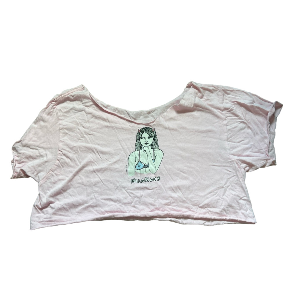 Zumiez Melodie Hilarious Pink Cropped T-Shirt - Picture 2 of 3